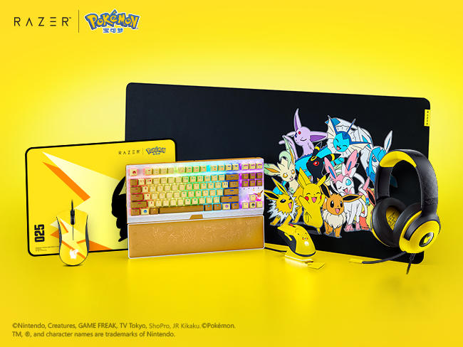 雷蛇 | 宝可梦 皮卡丘&伊布款外设装备，超萌组合，闪亮登场！